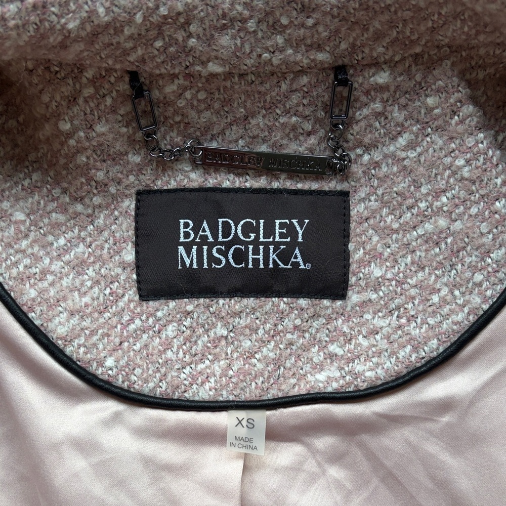 Badgley Mischka Textured Blush Pink Pea Coat size XS - Picture 8 of 13